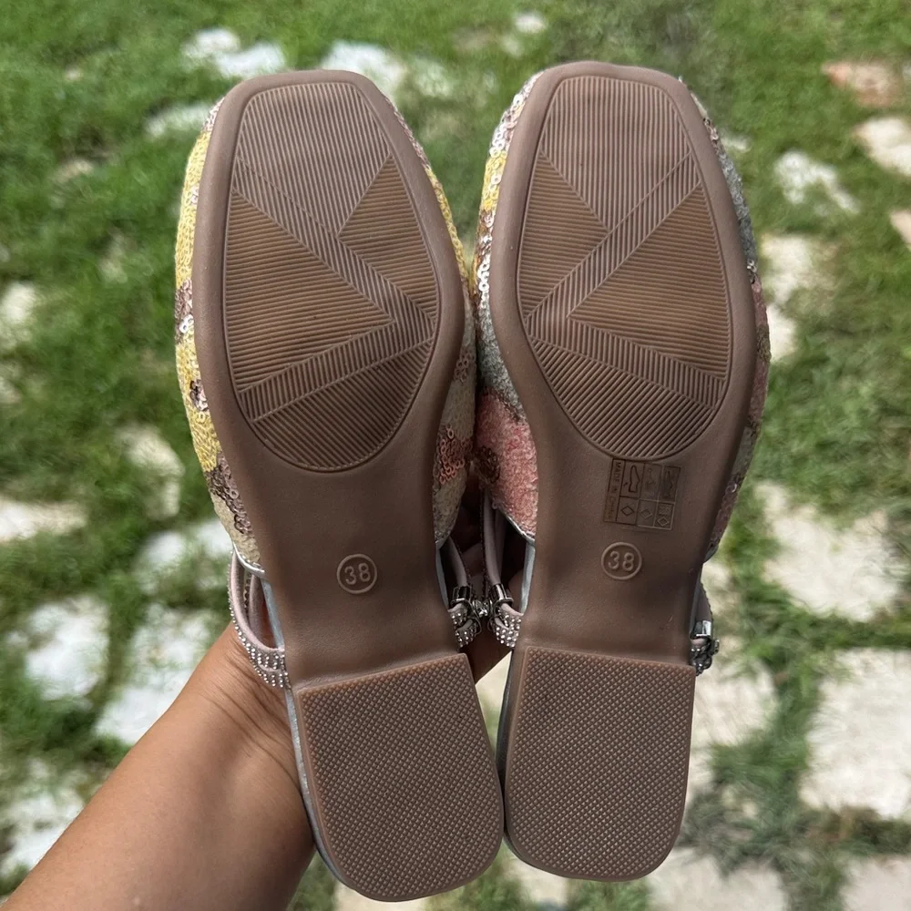 Multicolor Sequin Mules size 7 - Picture 3 of 5